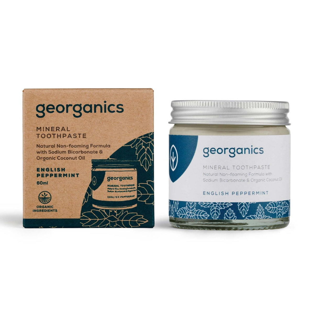 Georganics Mineralinė dantų pasta gaivios pipirmėtės skonio - be fluoro -  60 ml