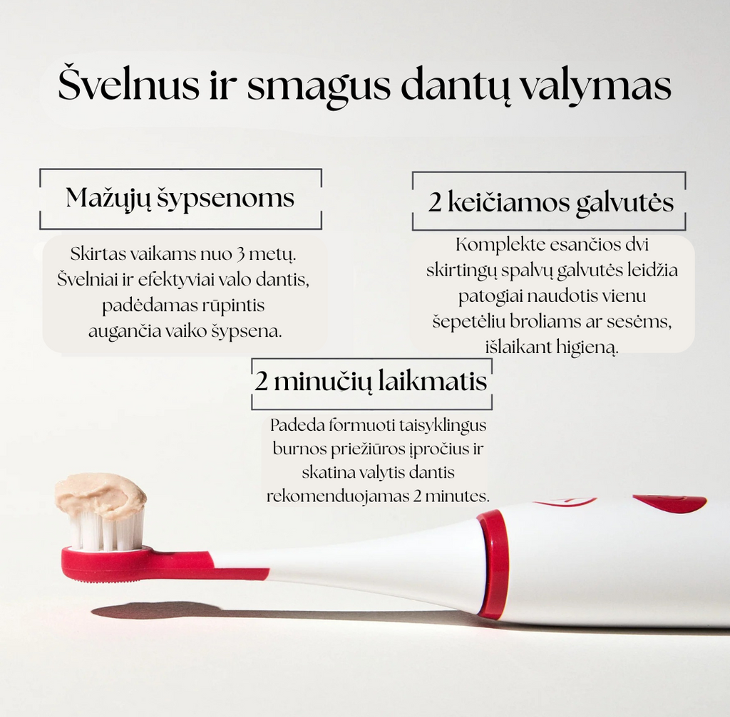 Georganics Sonic Kids elektrinis dantų šepetėlis vaikams | Nuo 3 metų