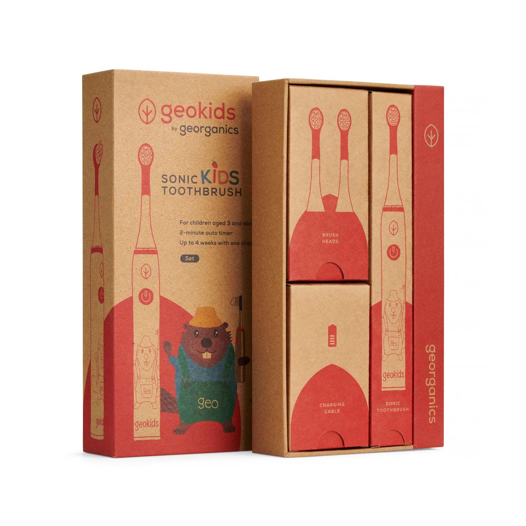 Georganics Sonic Kids elektrinis dantų šepetėlis vaikams | Nuo 3 metų
