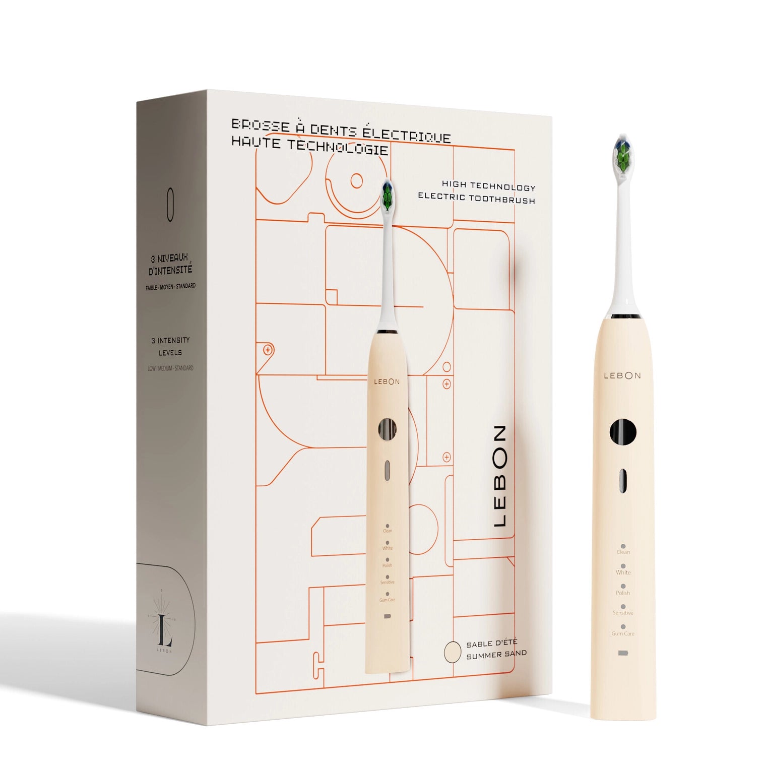 Lebon elektrinis garsinis dantų šepetėlis (sonic) – Summer Sand