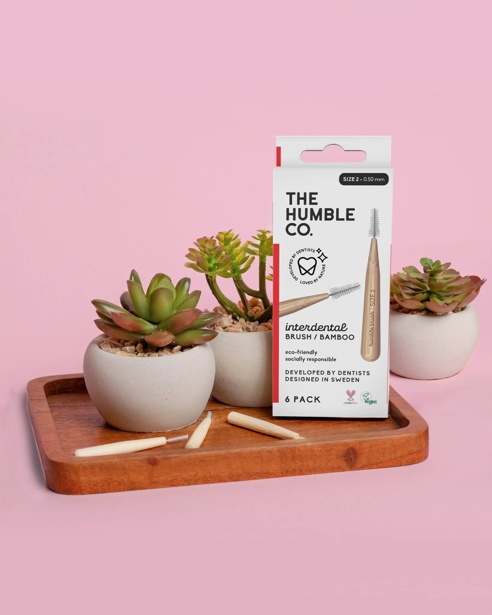 The Humble Co. bambukiniai tarpdančių šepetėliai (6 vnt.)