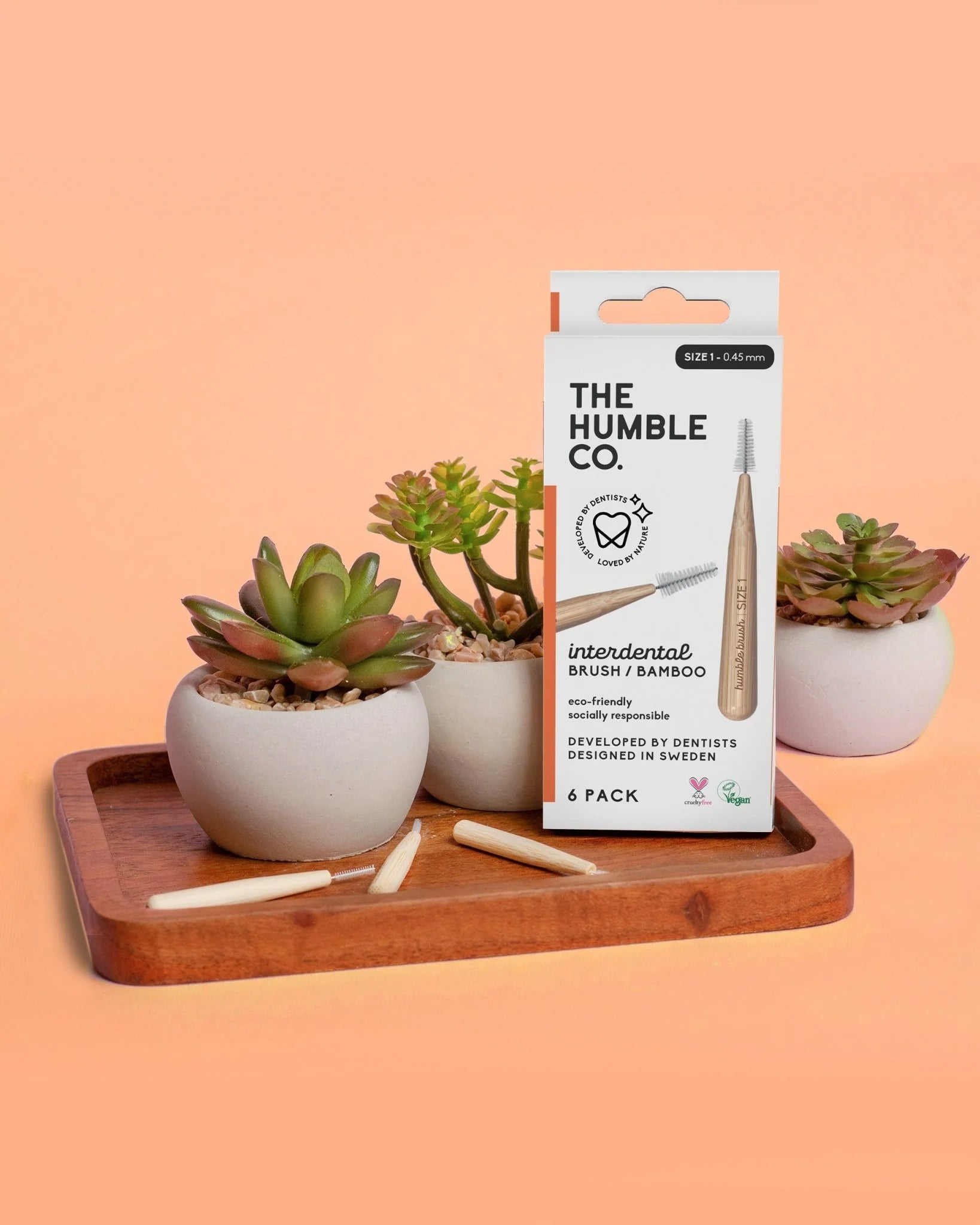 The Humble Co. bambukiniai tarpdančių šepetėliai (6 vnt.)